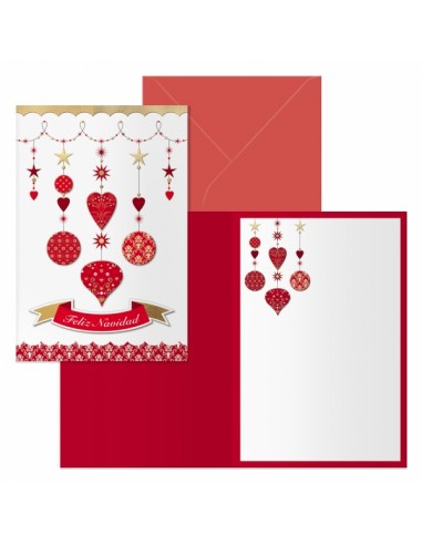 Dohe Carrusel Pack de 6 Tarjetas de Felicitacion Navideña con Sobre - Tamaño Cerrada 11.5x17cm-Abierta 23x17cm - Papel