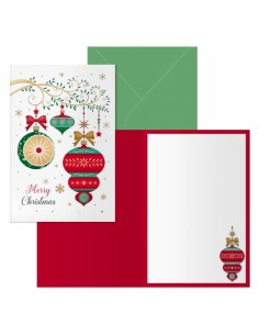 Dohe Cascabel Pack de 6 Tarjetas de Felicitacion Navideña con Sobre - Tamaño Cerrada 11.5x17cm-Abierta 23x17cm - Papel