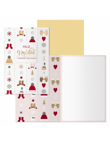Dohe Winter Pack de 6 Tarjetas de Felicitacion Navideña con Sobre - Tamaño Cerrada 11.5x17cm-Abierta 23x17cm - Papel