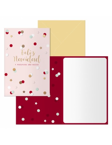 Dohe Copos Pack de 6 Tarjetas de Felicitacion Navideña con Sobre - Tamaño Cerrada 11.5x17cm-Abierta 23x17cm - Papel Offset