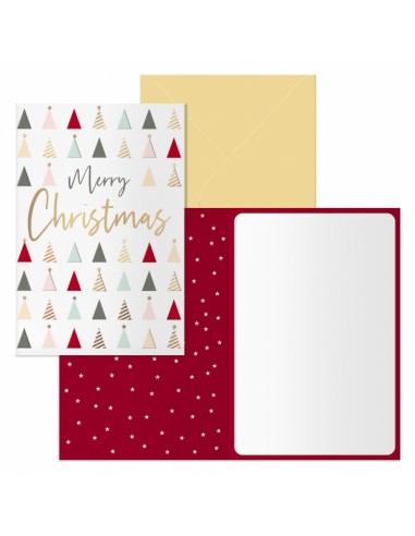 Dohe Forest Pack de 6 Tarjetas de Felicitacion Navideña con Sobre - Tamaño Cerrada 11.5x17cm-Abierta 23x17cm - Papel