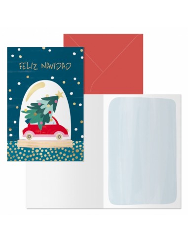 Dohe Beetle Pack de 6 Tarjetas de Felicitacion Navideña con Sobre - Tamaño Cerrada 11.5x17cm-Abierta 23x17cm - Papel