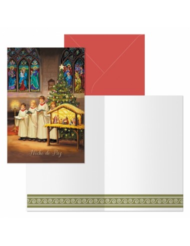 Dohe Coro Pack de 6 Tarjetas de Felicitacion Navideña con Sobre - Tamaño Cerrada 11.5x17cm-Abierta 23x17cm - Papel Offset