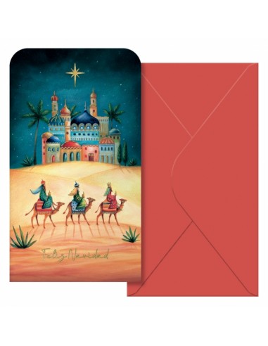 Dohe Oriente Pack de 6 Tarjetas Billeteros de Felicitacion Navideña con Sobre - Tamaño 9x16cm - Papel Offset - Impresas a