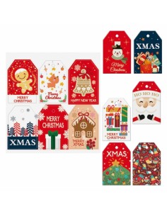 Dohe Navidad Pack de 48 Etiquetas para Regalos - Diseños Navidad - Tamaño 4 6x6 8cm - Troqueladas sobre Cartulina -