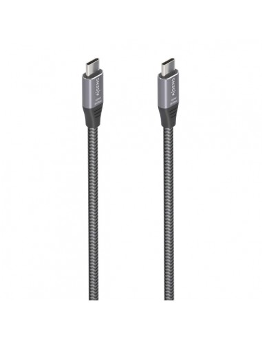 Aisens Cable USB 3.2 Gen2x2 Aluminio 20Gbps 8K@30Hz 5A 100W E-Mark - Tipo USB-C M-USB-C M - 3.0m - Color Gris
