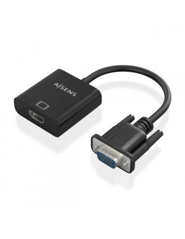 Aisens Cable Conversor SVGA Audio a HDMI - SVGA M Jack 3.5 H USB Microb H-HDMI A H - 20cm - Color Negro