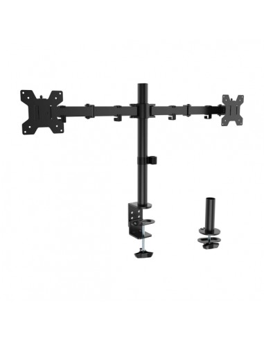 Aisens Soporte de Mesa Eco Giratorio e Inclinable para Monitor TV 10Kg (3 Pivotes - 2 Brazos) de 17-32" - Color Negro