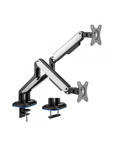 Aisens Soporte de Mesa RGB Gaming Contrapeso Giratorio e Inclinable para Monitor TV 9Kg (3 Pivotes - 2 Brazos) de 17-32" -