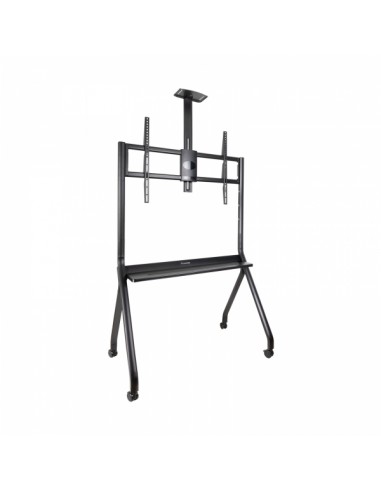 Tooq iStar Soporte de Suelo con Ruedas para Pantallas de 55-100" - Bandeja Inferior Multiusos y Bandeja Superior Regulable