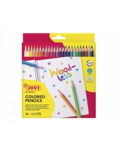 Jovi Woodless Pack de 24 Lapices de Colores - Forma Triangular - Minas Resistentes - Sin Madera - Colores Surtidos