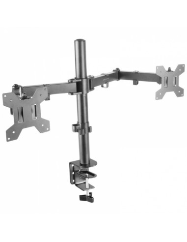 Mars Gaming MARM2 Soporte Monitor Dual - Brazos Articulados - Gestion de Cableado - Ajuste de Altura - Estructura Robusta -