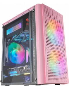 Mars Gaming MC300 Caja Gaming Compacta - Ventana Cristal Templado - 3 Ventiladores FRGB - Rejilla Frontal TOTAL-MESH -