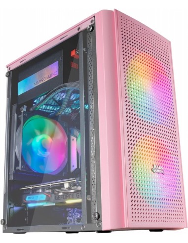 Mars Gaming MC300 Caja Gaming Compacta - Ventana Cristal Templado - 3 Ventiladores FRGB - Rejilla Frontal TOTAL-MESH -