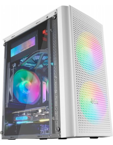 Mars Gaming MC300 Caja Gaming Compacta - Ventana Cristal Templado - Triple Ventilacion - Soporte Refrigeracion Liquida -
