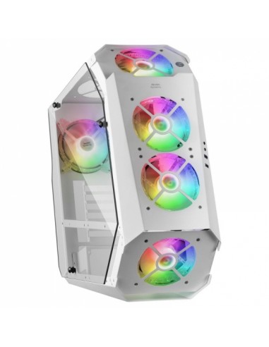 Mars Gaming MC51 Torre Premium - 5 Ventiladores ARGB - Controladora con Mando - Doble Cristal Templado - 40 Efectos de Luz