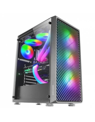 Mars Gaming MC-F Semitorre Gaming - 4 Ventiladores ARGB - Cristal Templado - Soporte Refrigeracion Liquida - Gestion de