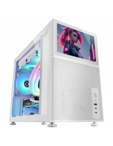 Mars Gaming MC-LCD Caja PC Gaming - Pantalla LCD IPS 8" - Soporte Refrigeracion Liquida - Conectividad USB-C y USB 3.0 -