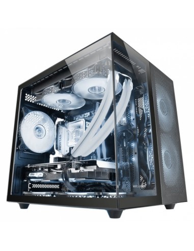 Mars Gaming MC-NOVAM Minitorre - Doble Cristal Templado - Hasta 7 Ventiladores - Modular - USB-C y USB 3.0 - Compatible