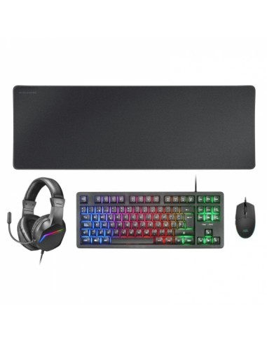 Mars Gaming MCP-RGB3 Combo Gaming 4en1 - Teclado TKL H-Mech RED - Raton RGB Flow 3200 DPI - Auriculares FRGB Rainbow -