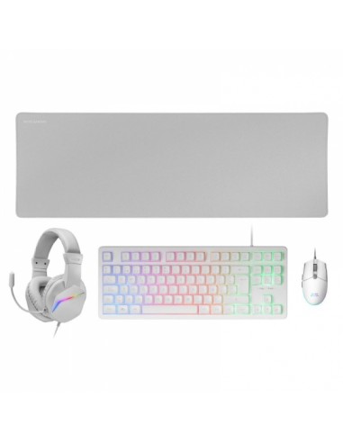 Mars Gaming MCP-RGB3 Combo Gaming 4en1 - Teclado TKL H-Mech - Raton 3200 DPI RGB - Auriculares FRGB con Cancelacion de Ruido