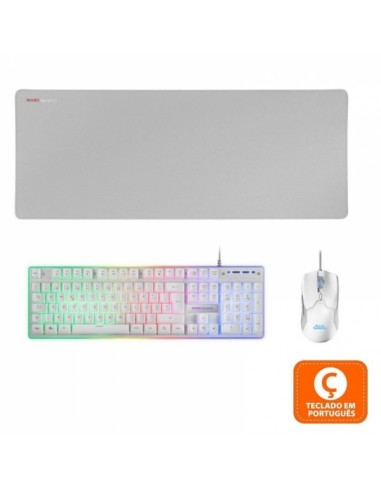Mars Gaming MCPX Combo Gaming Premium - Teclado Hibrido H-MECH - Raton 10K DPI Ultra Ligero - Alfombrilla XXL - Iluminacion