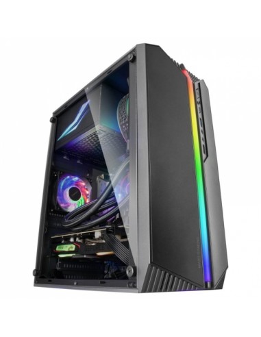 Mars Gaming MC-S1 Caja Compacta Gaming - Iluminacion ARGB 12 Modos - Ventana Lateral Completa - Refrigeracion Avanzada -