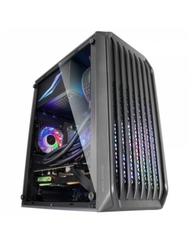 Mars Gaming MC-S2 Caja Compacta Gaming - Ventiladores FRGB - Flujo de Aire Optimo - Ventana Lateral Completa - Compatible