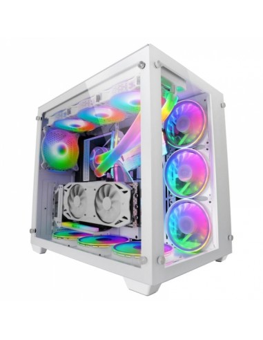 Mars Gaming MCV3 Caja Custom - Doble Ventana Cristal Templado - Capacidad XXL - Estructura Modular - Soporte Refrigeracion