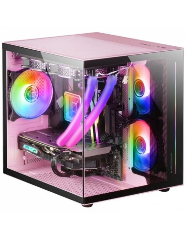 Mars Gaming MC-VIEW Minitorre Gaming Custom Premium - Cristal Templado - Estructura Modular - Soporte 7 Ventiladores -