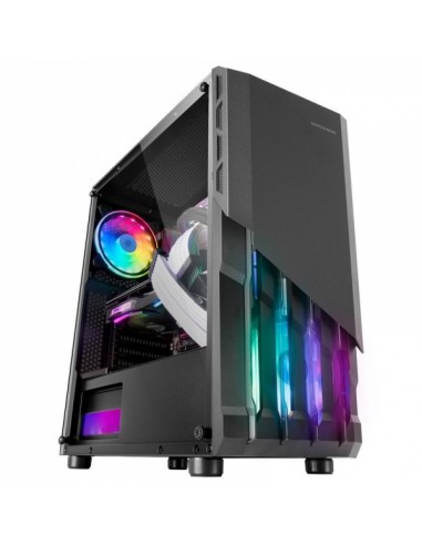 Mars Gaming MC-X2 Caja FRGB - Frontal de Acero - Ventana Lateral Completa - Soporte para 4 Ventiladores - Espacio para