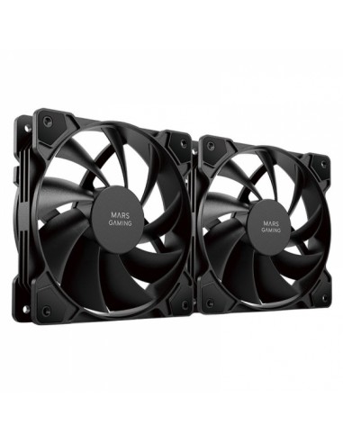 Mars Gaming MFPROX2W Ventiladores Profesionales - Ultra Silenciosos - Rodamientos FDB - Conectividad 3PIN 4PIN - Kit de 2