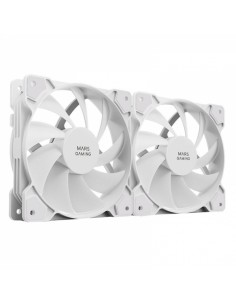 Mars Gaming MFPROX2W Set de Ventiladores - Ultra Silencioso - Rodamientos FDB - Conectividad 3PIN 4PIN - Color Blanco