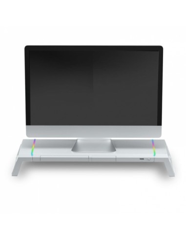 Mars Gaming MGS-ONE Soporte Monitor - Iluminacion CHROMA RGB - Tamaño Ajustable - Ergonomia Optima - Conector USB 2.0 -