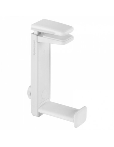 Mars Gaming MHH2 Soporte de Cascos - Instalacion Dual - Rotacion 360-- Sujeta Cables - Agarre Firme - Blanco - Color Blanco