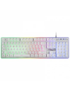 Mars Gaming MK220 Teclado Gaming - Tecnologia H-MECH - Iluminacion FRGB Rainbow Halo - Panel de Aluminio - Alta Durabilidad -