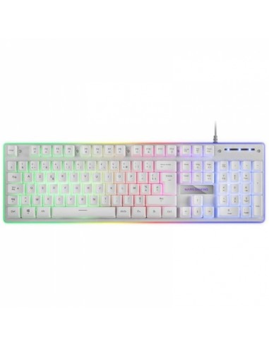 Mars Gaming MK220 Teclado Gaming - Tecnologia H-MECH - Iluminacion FRGB Rainbow Halo - Panel de Aluminio - Alta Durabilidad -