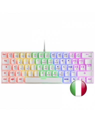 Mars Gaming MK60 Teclado Gaming Mecanico - Ultra-compacto 60-- Iluminacion RGB - Switches Antipolvo - Teclas Imborrables -