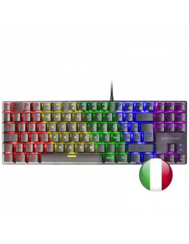 Mars Gaming MK80 Teclado Gaming Mecanico - TKL Compacto - Iluminacion RGB - Teclas Imborrables - Switches Antipolvo -