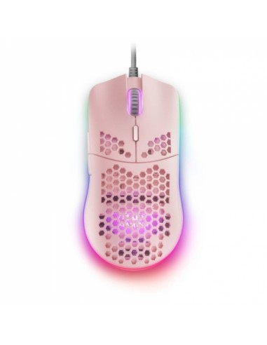 Mars Gaming MMAXP Raton Gaming - Sensor 12400 DPI - Iluminacion RGB Chroma - Switches HUANO - Cable Feather - Color Rosa