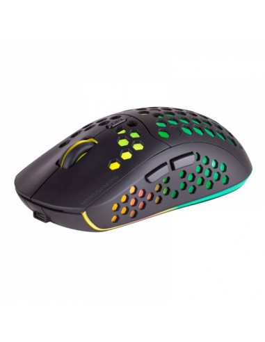 Mars Gaming MMW3 Raton Inalambrico Ultraligero - RGB Flow - Sensor Optico 3200 DPI - Switches HUANO - Conexion 2.4G - Bateria