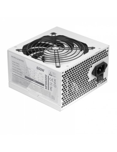 Mars Gaming MPIII650 Fuente de Alimentacion - Tecnologia AI-RPM Silenciosa - 99-Eficiencia DIGITAL APFC - Cables Planos