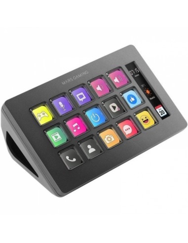 Mars Gaming MSD-ONE Dispositivo Slim Compacto - Pantalla LCD Ampliada - Software Personalizable - Compatible con Windows y