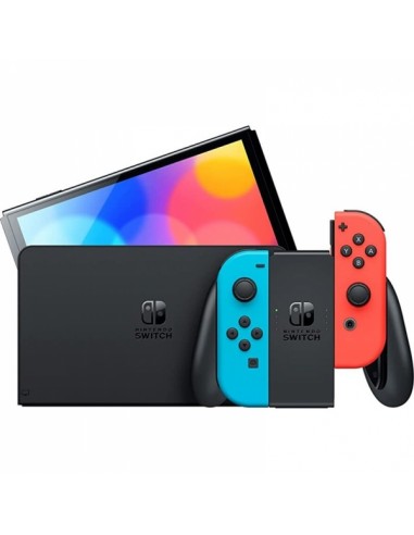Nintendo Consola Nintendo Switch Oled Neon - Incluye Base y 2 Mandos Joy-Con - Color Azul Rojo