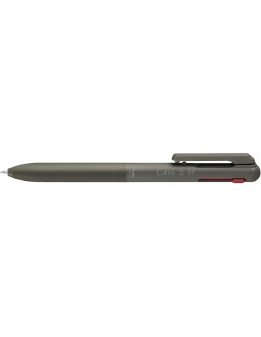 Pentel Calme Boligrafo Retractil de 3 Colores 0.7mm - Cuerpo Color Verde- Colores Tinta Azul-Rojo y Negro