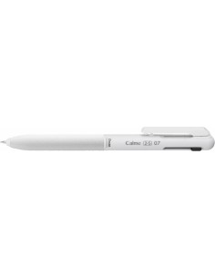 Pentel Calme Boligrafo Multifuncion Retractil de 2 Colores 0.7mm-Portaminas 0.5 HB - Cuerpo Color Blanco - Colores Tinta