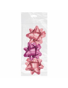 Dohe Chic Pack de 3 Lazos para Regalo - Forma de Estrella - Tamaño 8cm - Color Rosa