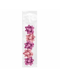 Dohe Chic Pack de 5 Lazos para Regalo - Forma de Estrella - Tamaño 5.6cm - Color Rosa
