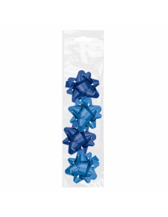 Dohe Chic Pack de 4 Lazos para Regalo - Forma de Estrella - Tamaño 6.5cm - Color Azul