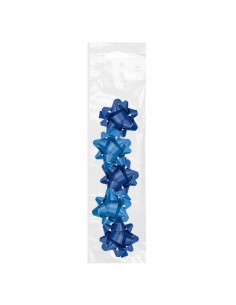 Dohe Chic Pack de 5 Lazos para Regalo - Forma de Estrella - Tamaño 5.6cm - Color Azul